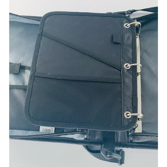 Case It Zipper Binder Mighty Zip Tab 3" Two 3-Ring Blue Shoulder Strap Pockets - Picture 7 of 12